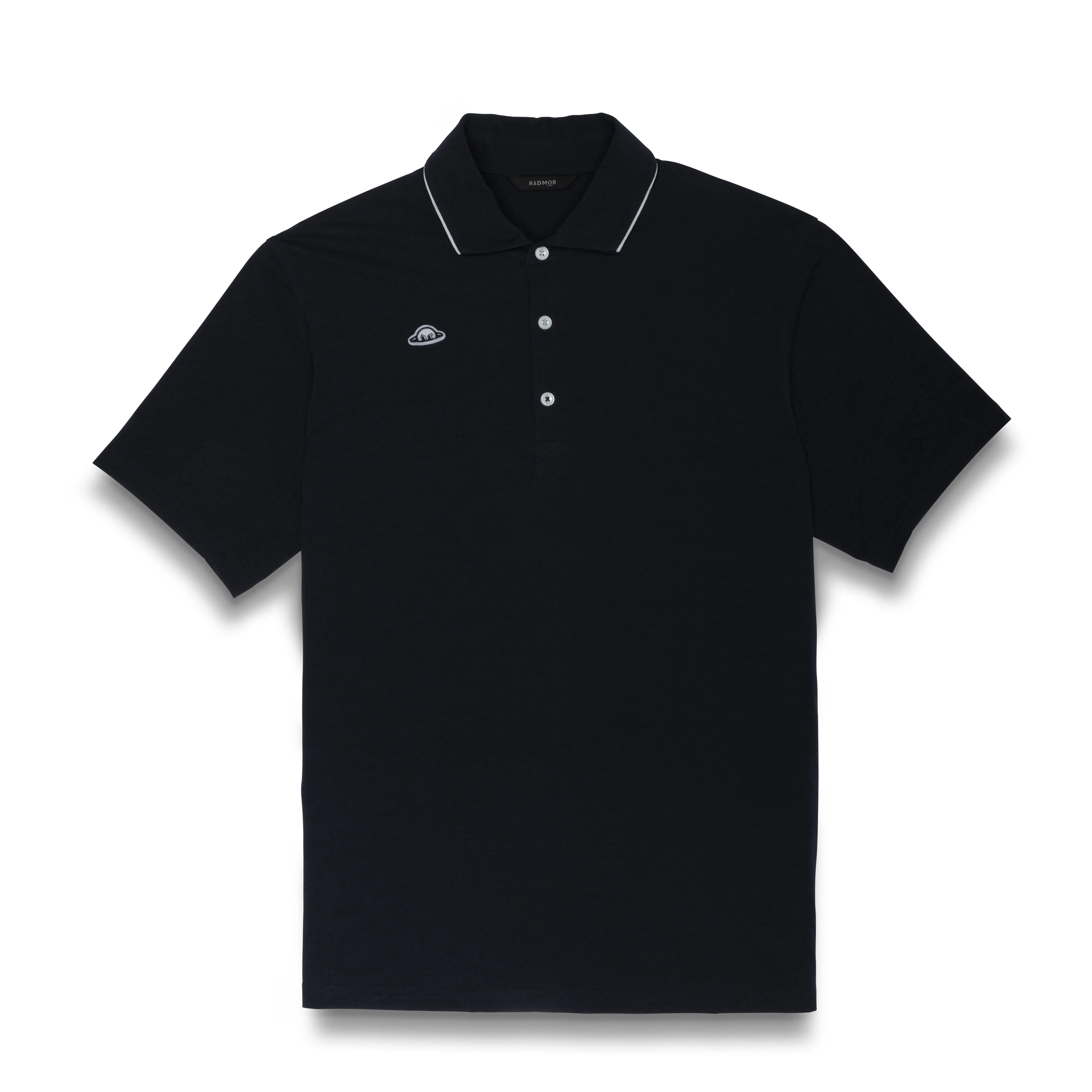 Hudson Retro Recycled Polo - Navy sold by RADMOR