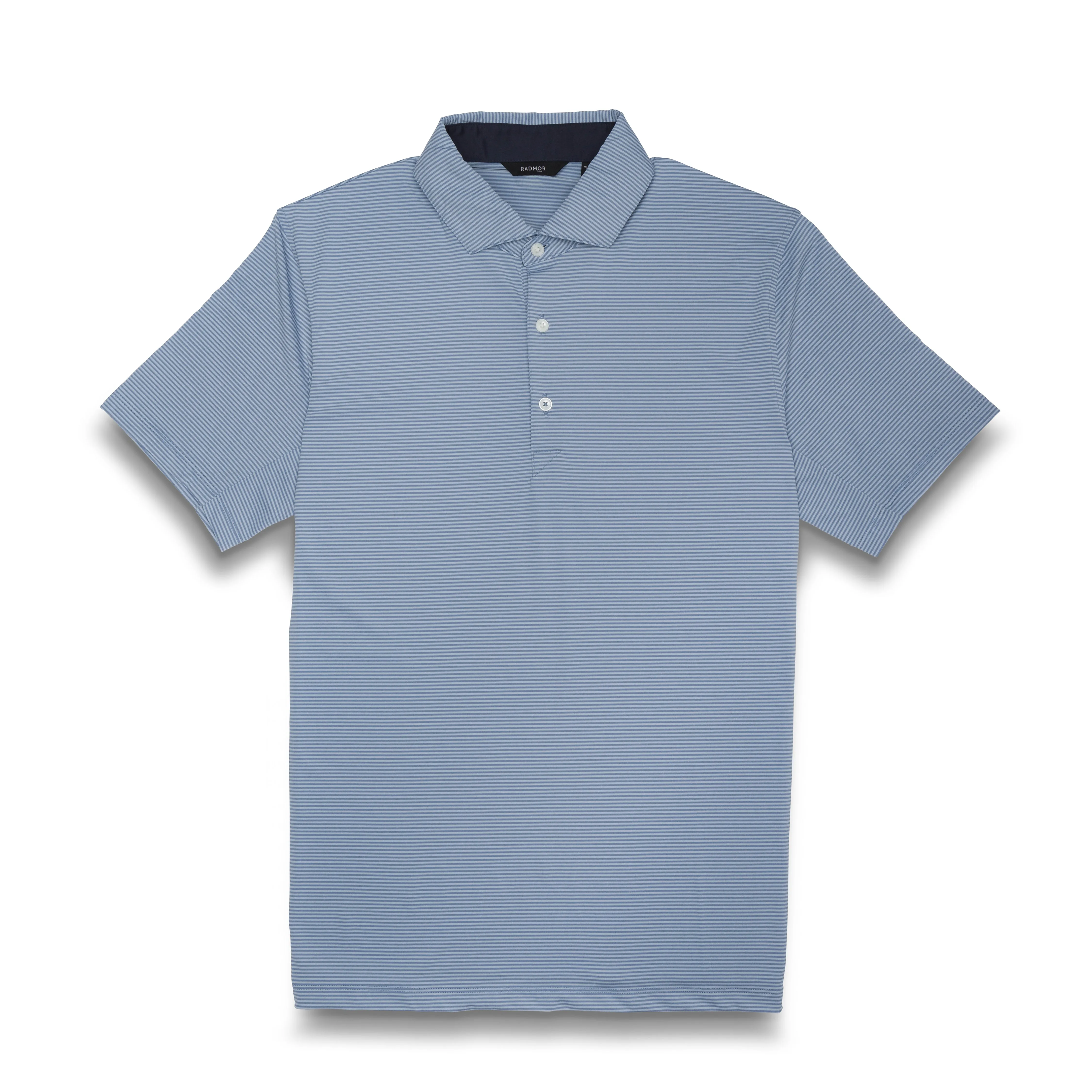 Taylor Recycled Newton Stripe Polo - Olympic Blue sold by RADMOR