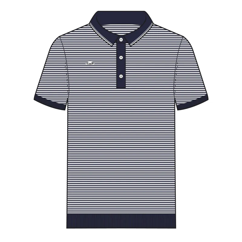 Union Recycled Rib Knit Polo - Dark Navy / Snow White made by RADMOR