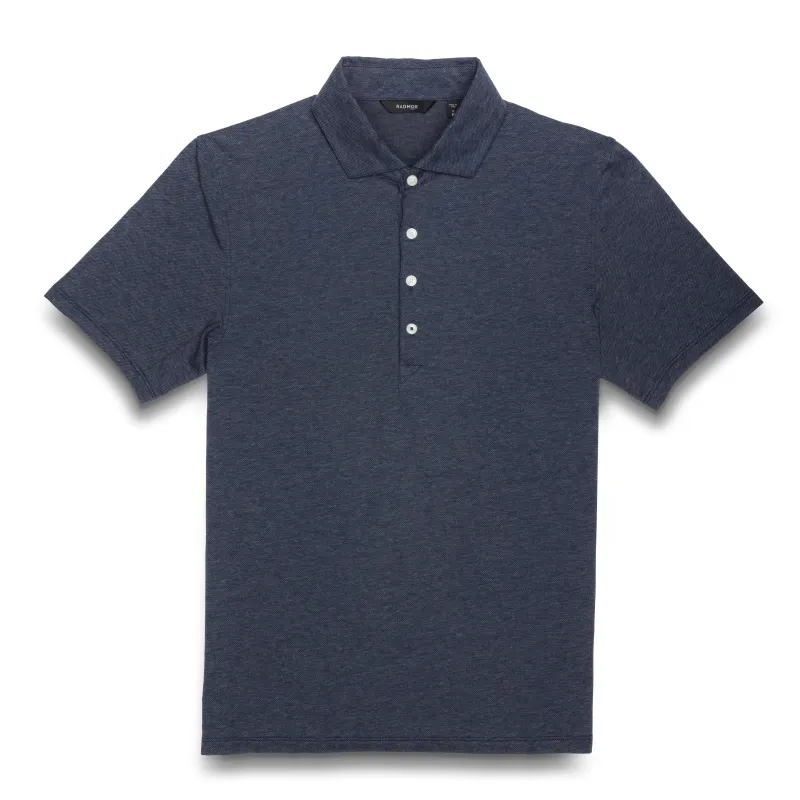 Elliott Recycled Jacquard Polo - Navy sold by RADMOR