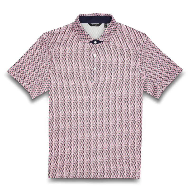 Taylor Recycled RG Monogram Polo - Navy / Rosewood sold by RADMOR