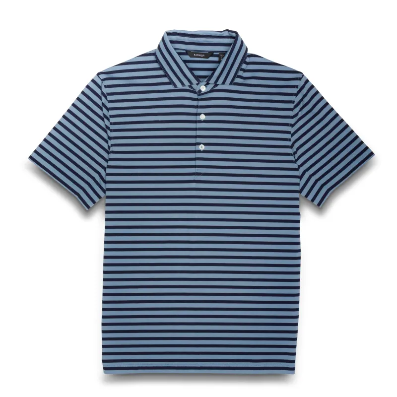 Hudson Recycled Vintage Stripe Polo - Navy / Slate (BLANK) sold by RADMOR