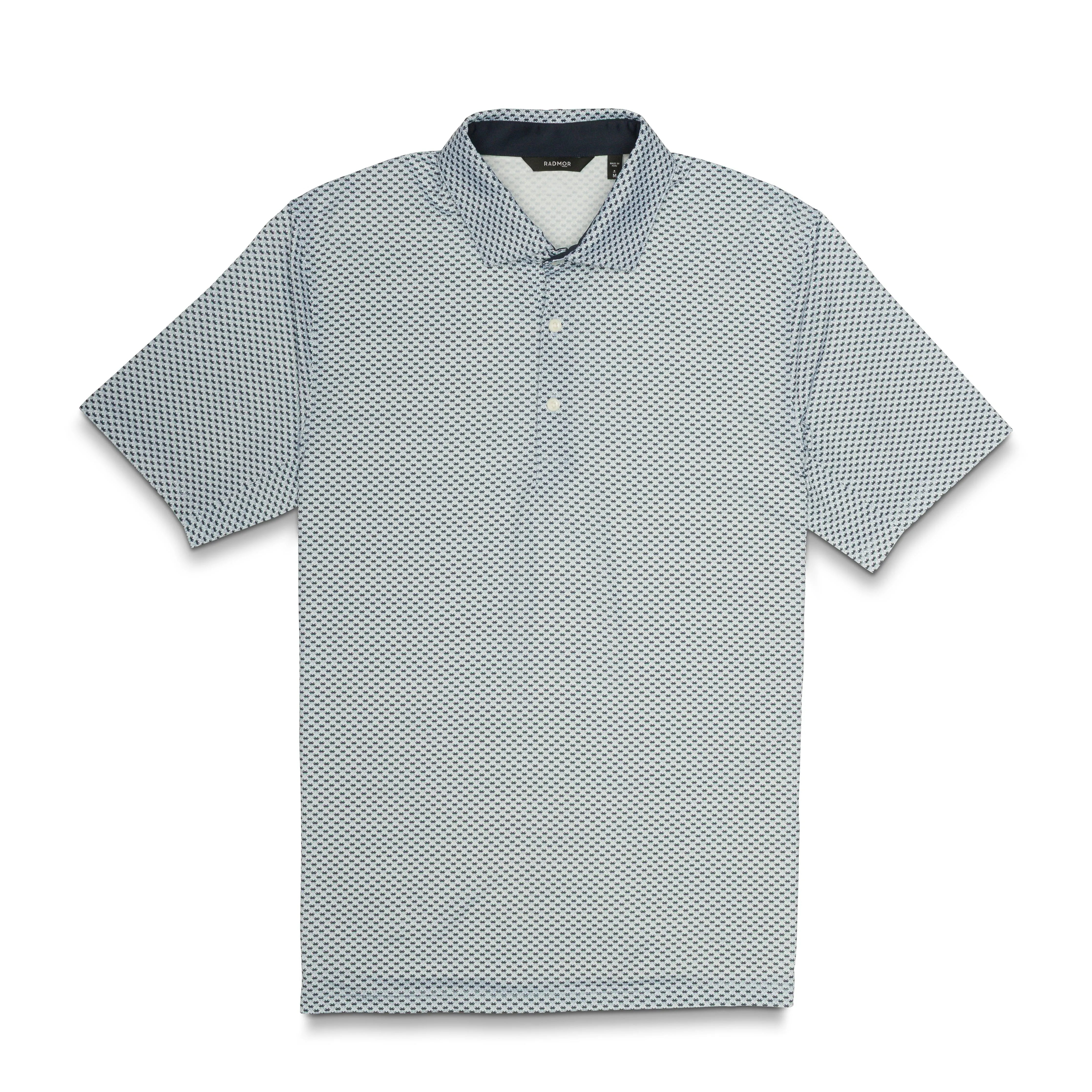 Taylor Recycled Agave Print Polo - Slate sold by RADMOR