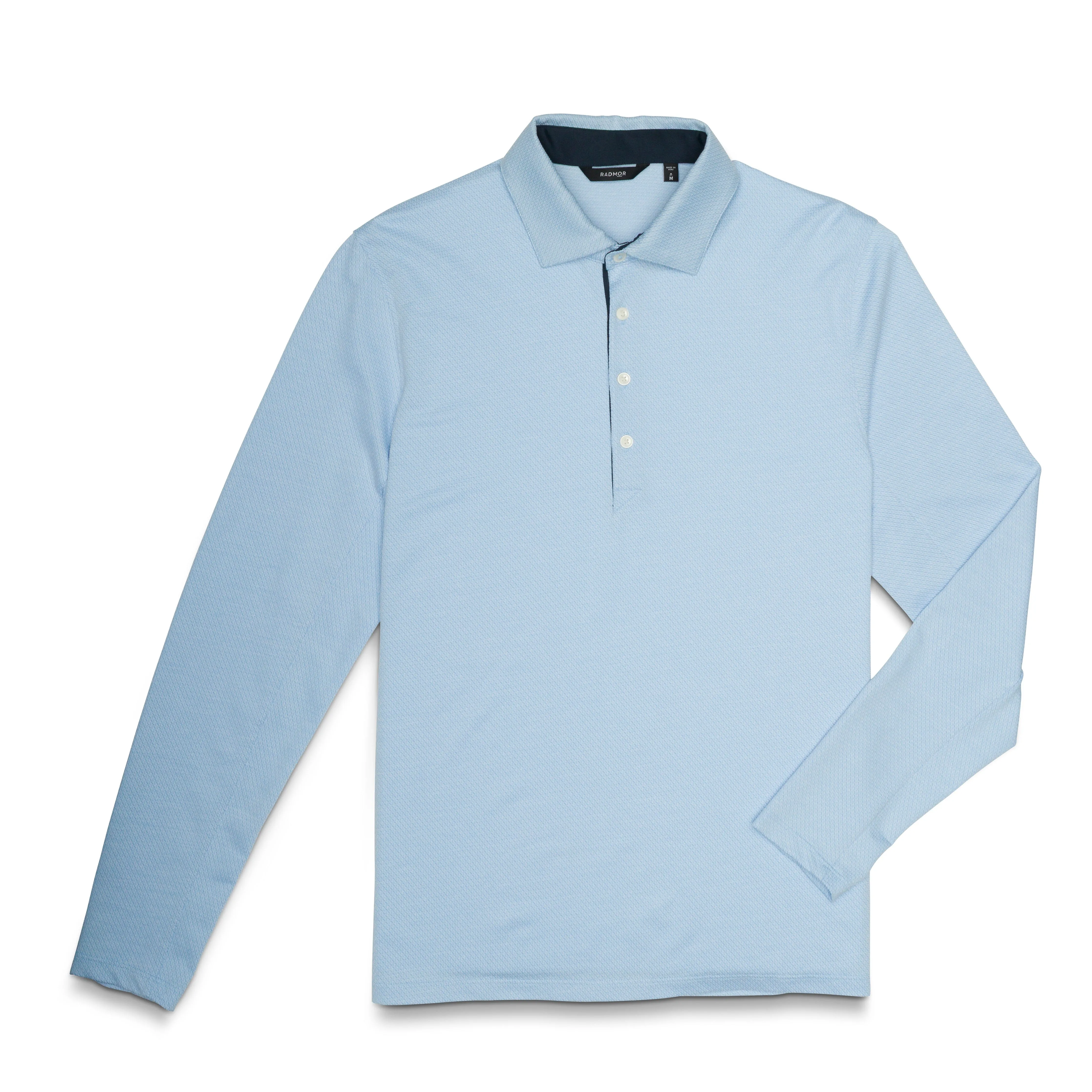 Stewart Recycled Jacquard Long Sleeve Polo - White Out / Slate sold by RADMOR
