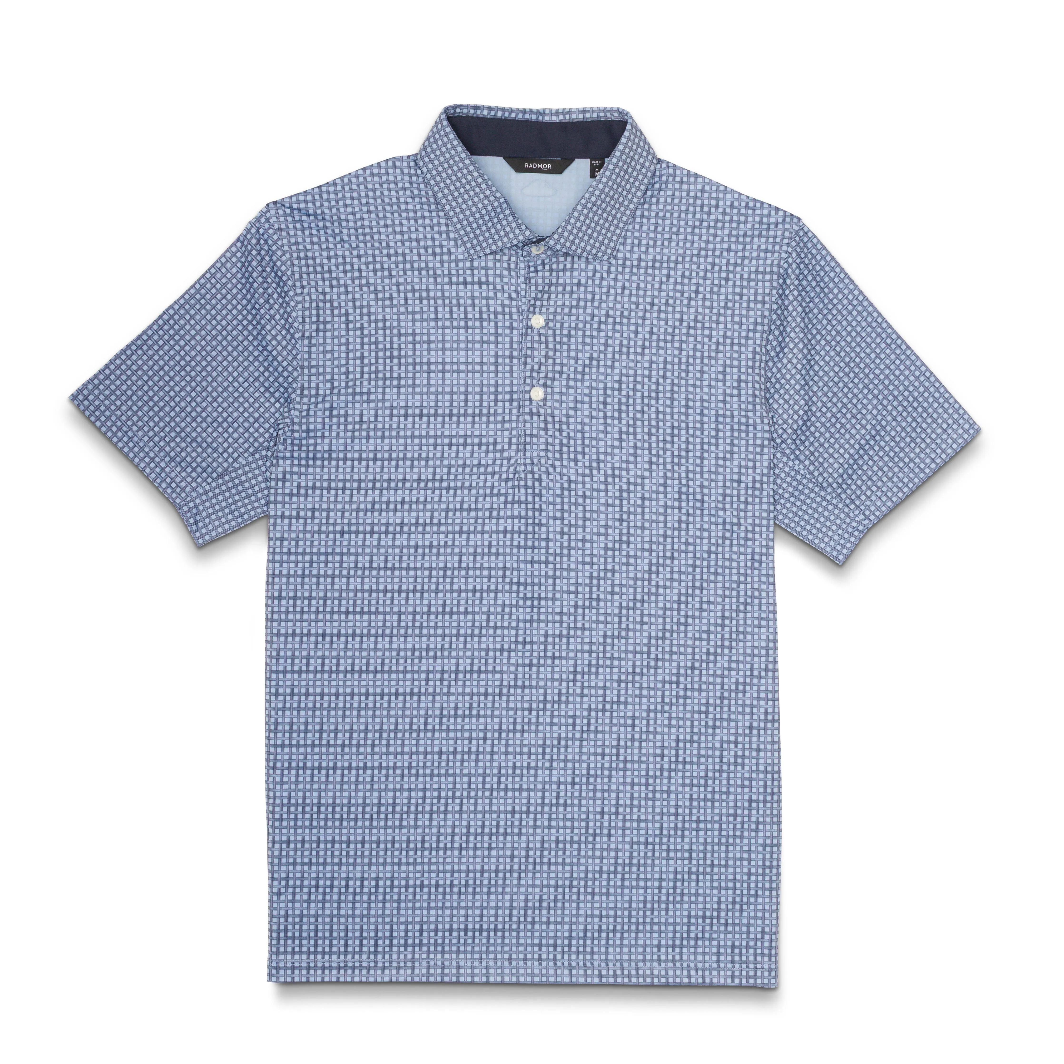 Taylor Recycled Tattersall Polo - Slate / Dark Navy sold by RADMOR