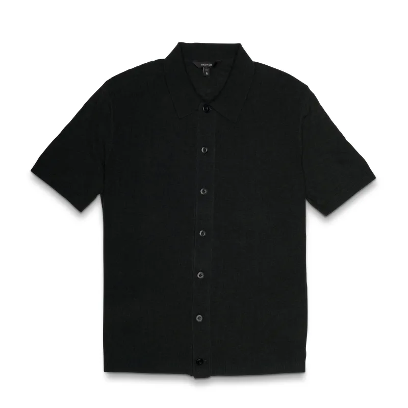 RADMerino Cashmere Blend Short Sleeve Ribbed Knit Sweater Knit Polo - Loden sold by RADMOR