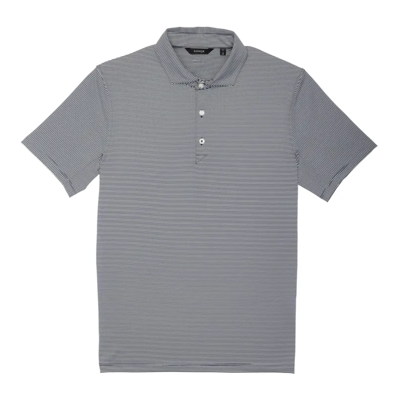 Taylor Recycled Newton Stripe Polo - Navy / Snow White sold by RADMOR