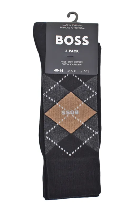2 Pack Argyle Socks Black Stone sold by RAGAZZI