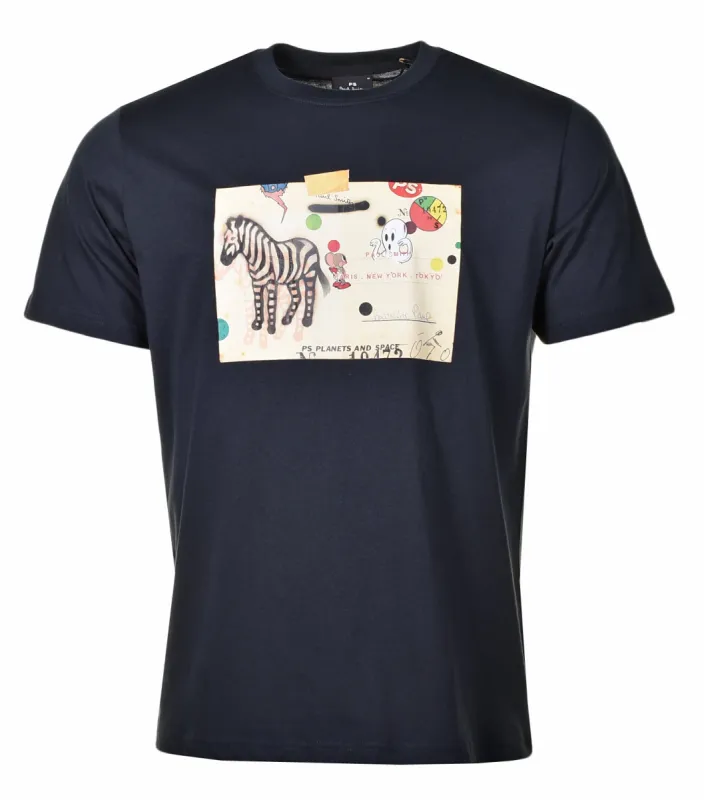 Regular Fit Zebra Card T Shirt Dark Blue sold by RAGAZZI