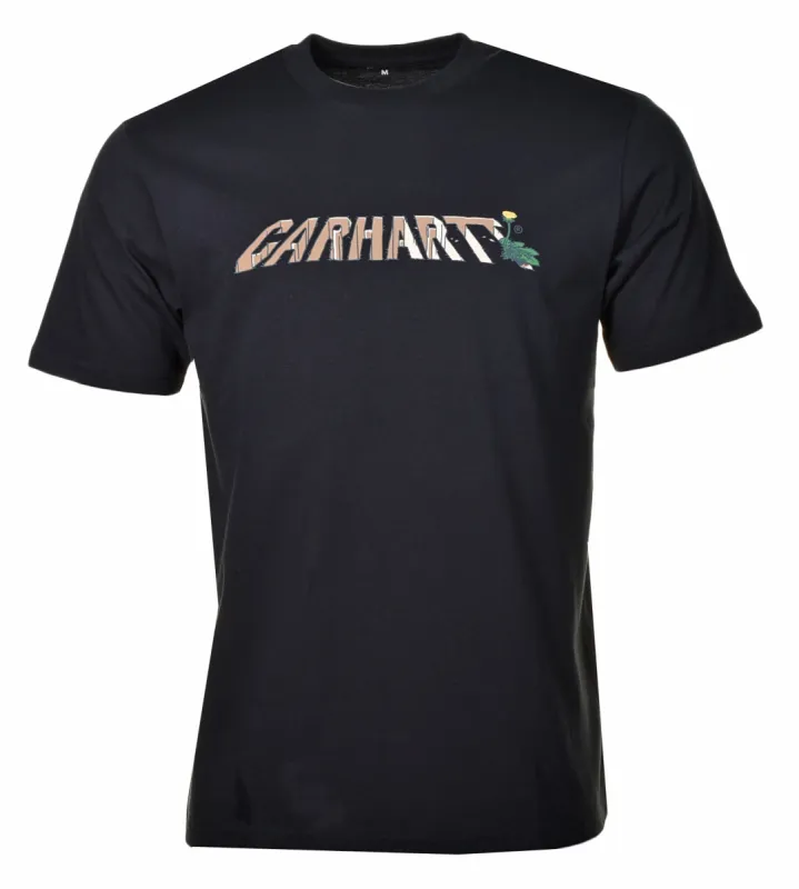 Short Sleeve Dandelion Script T Shirt Black sold by RAGAZZI