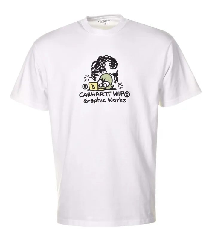 Short Sleeve Graphic Works T Shirt White sold by RAGAZZI