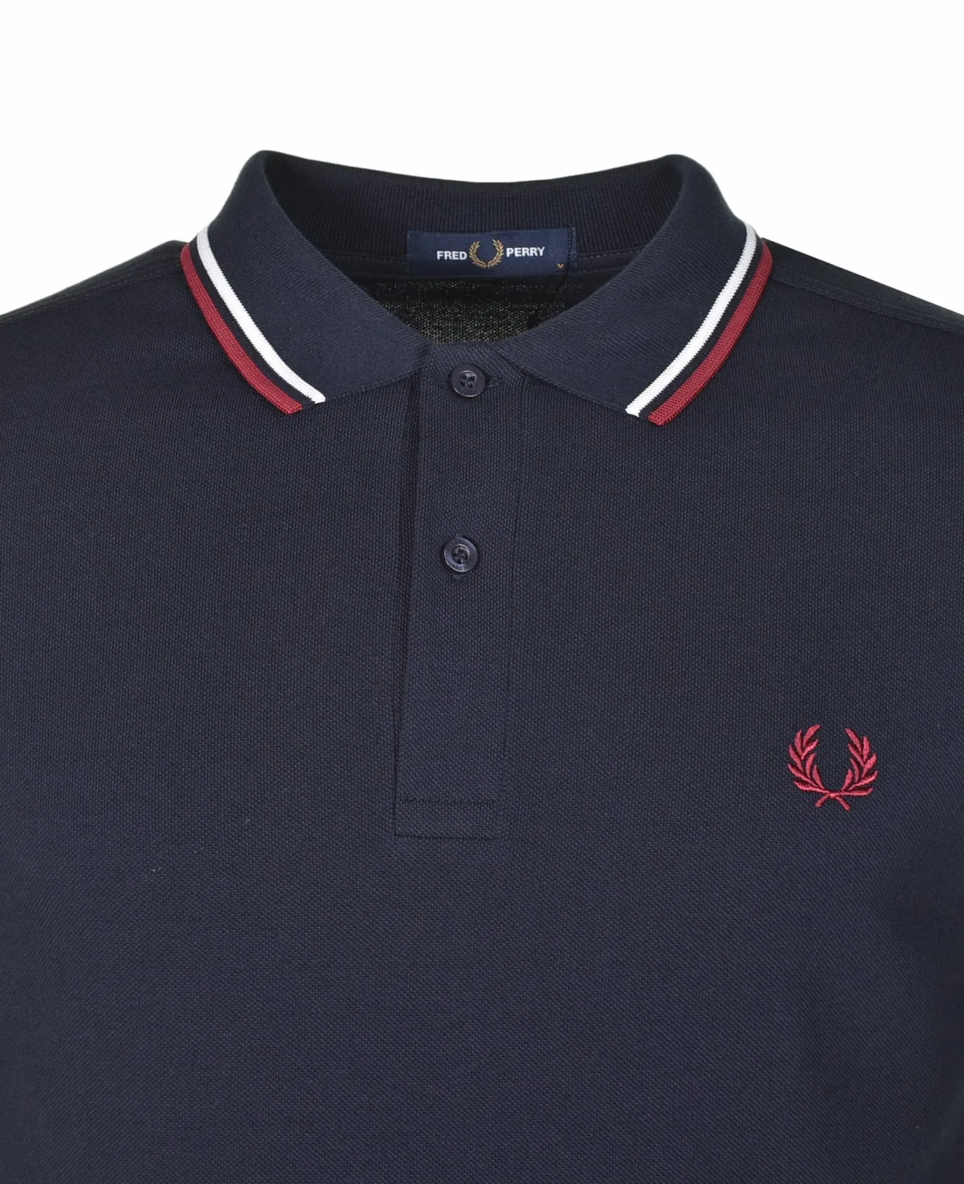 Twin Tipped Polo Shirt Navy Snow White Burnt Red sold by RAGAZZI product image thumbnail 3