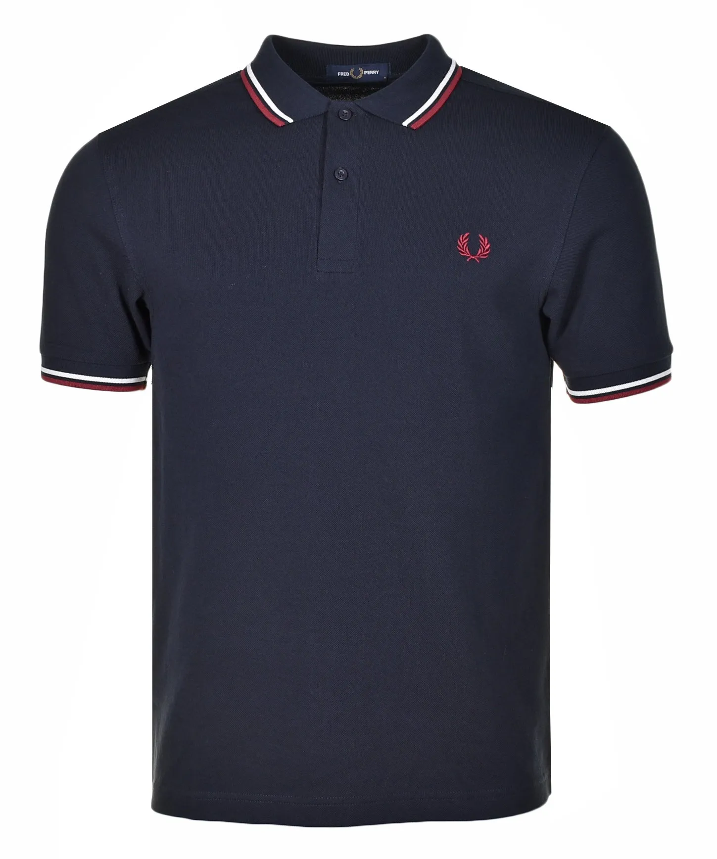 Twin Tipped Polo Shirt Navy Snow White Burnt Red sold by RAGAZZI