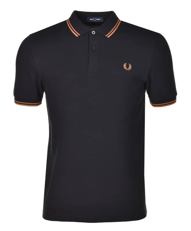 Short Sleeve Twin Tipped Polo Shirt Black / Nutflake / Dark Caramel sold by RAGAZZI