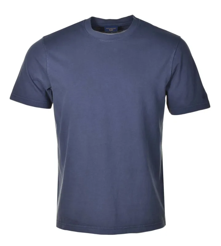 Short Sleeve Extra Soft Garment Dyed T Shirt  Navy made by Paul & Shark