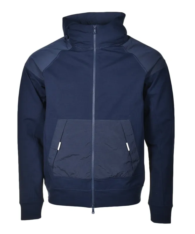 Econyl Stretch Fleece Hoody Navy made by RAGAZZI