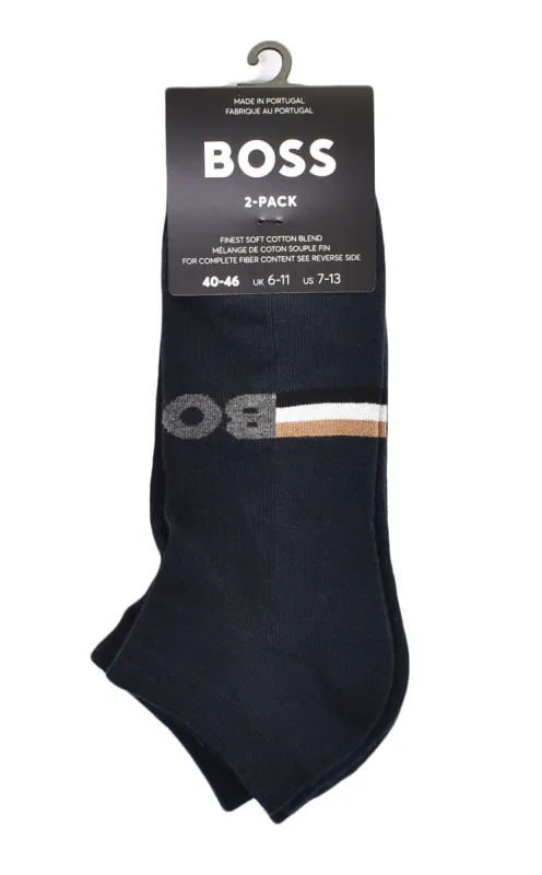 2 Pack AS Plush Iconic CC Trainer Socks Navy sold by RAGAZZI