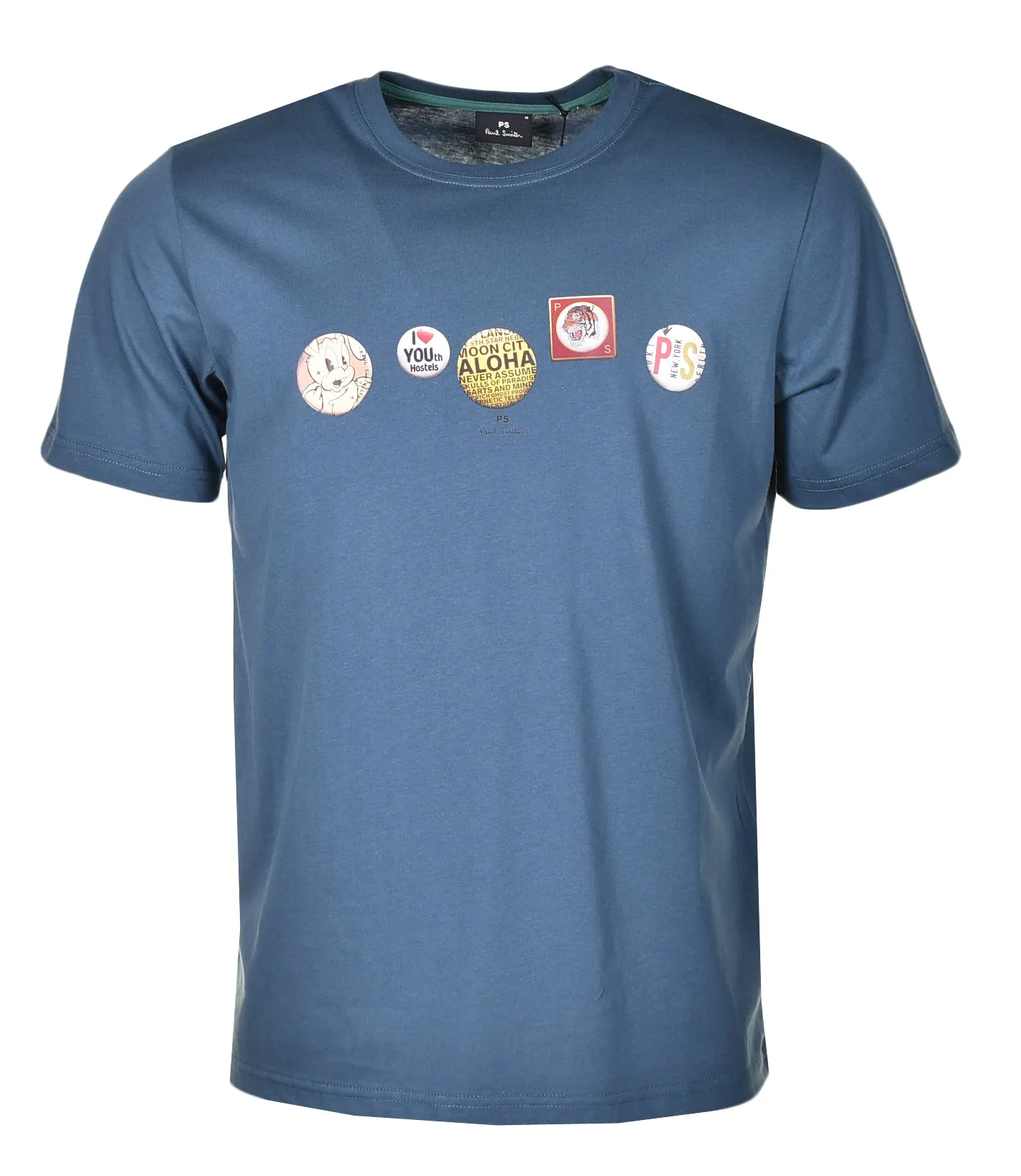 Regular Fit Badges T Shirt Indigo sold by RAGAZZI