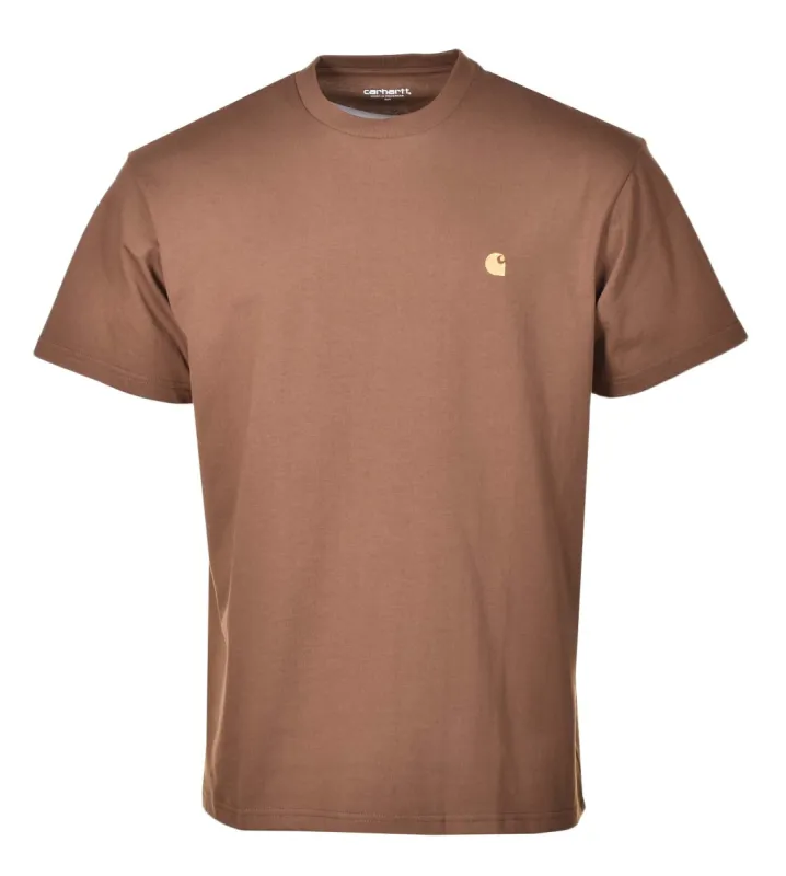 Short Sleeve Chase T Shirt Chocolate Gold sold by RAGAZZI