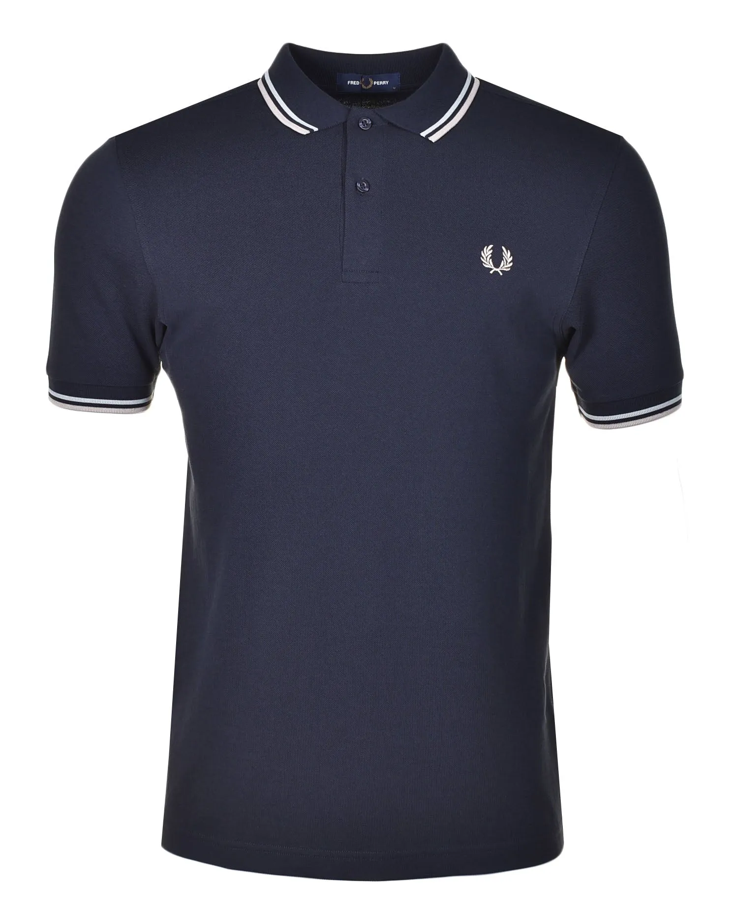 Short Sleeve Twin Tipped Polo Shirt Navy / Silver Blue / Warm Grey sold by RAGAZZI