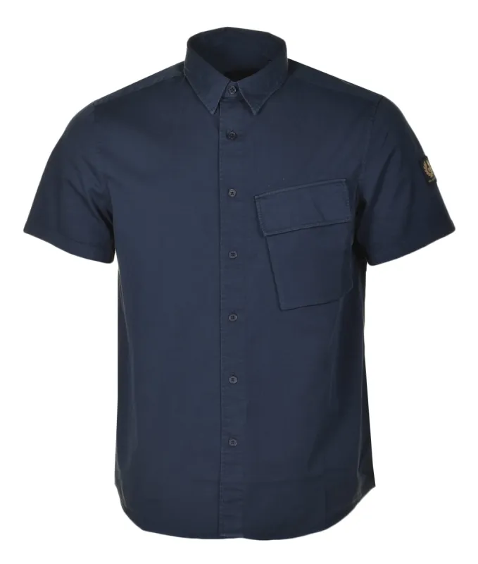 Short Sleeve Scale Shirt Dark Ink made by Belstaff