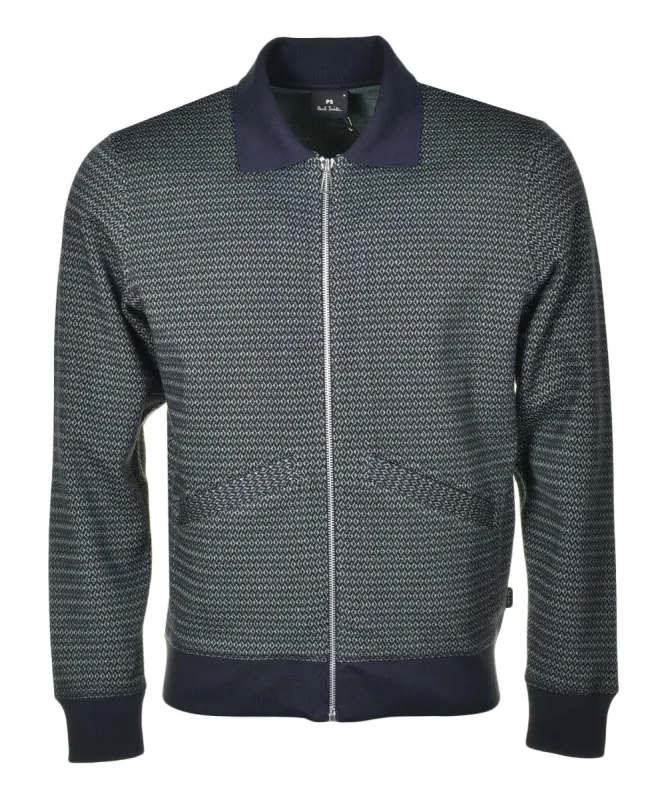Full Zip Sweatshirt Cardigan Navy Green sold by RAGAZZI