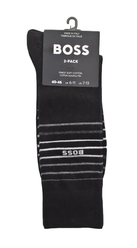 2 Pack Thin Stripe Socks Black Grey sold by RAGAZZI