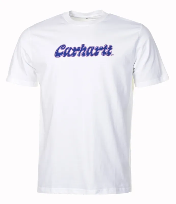 Short Sleeve Liquid Script T-Shirt White sold by RAGAZZI