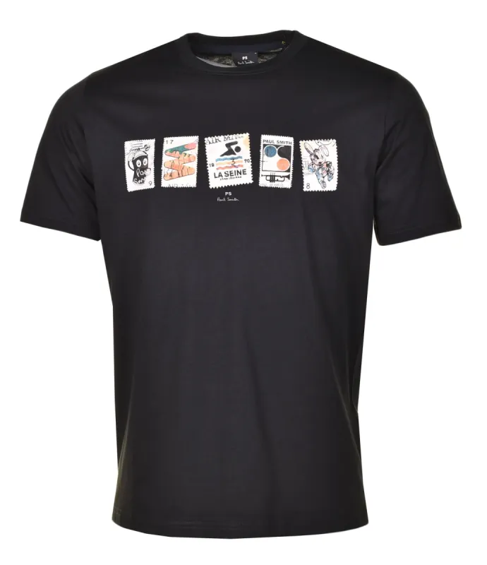 Regular Fit Stamps T Shirt Black sold by RAGAZZI
