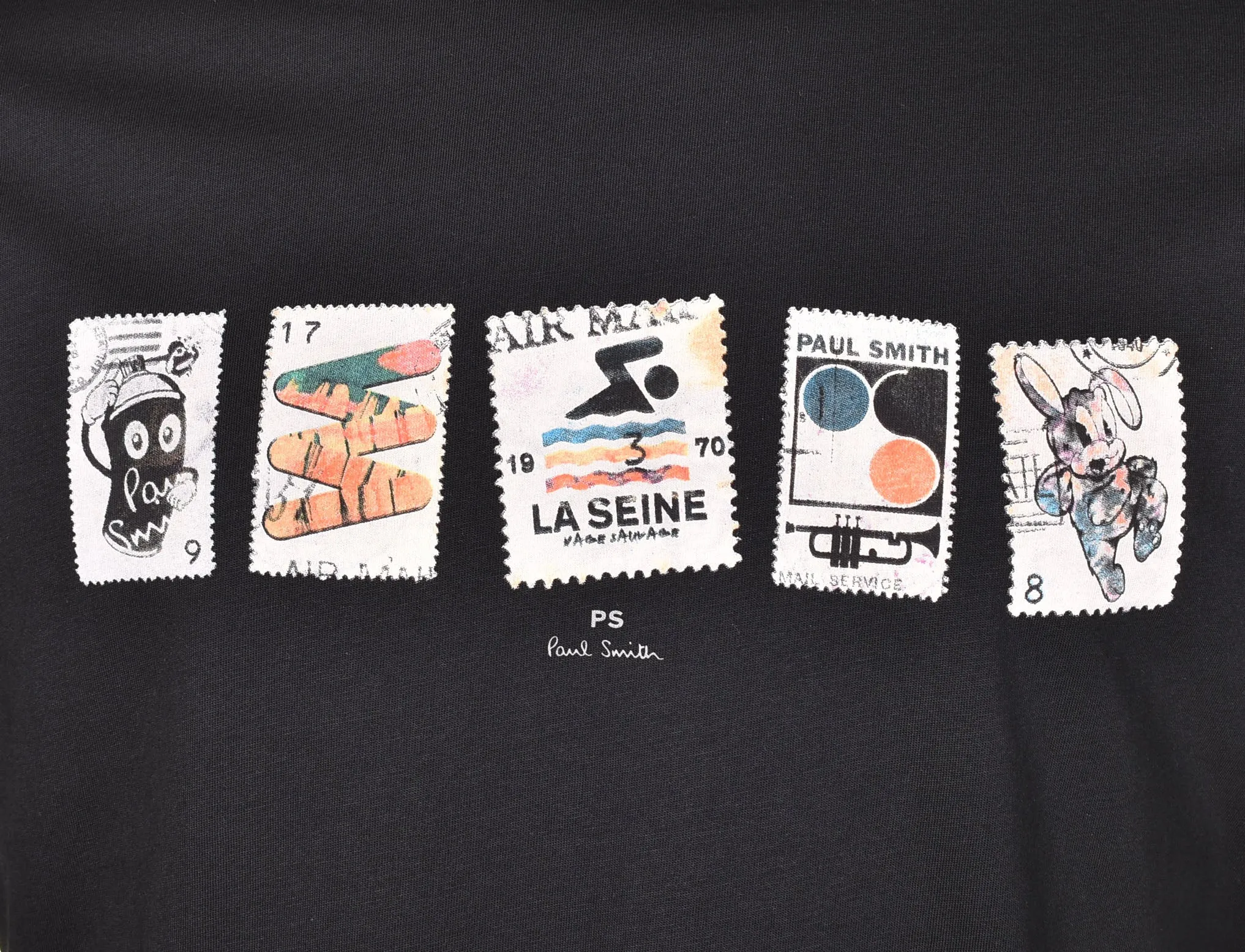 Regular Fit Stamps T Shirt Black sold by RAGAZZI product image thumbnail 4