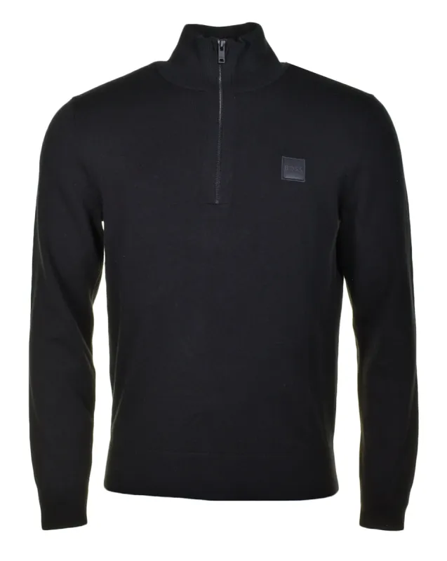 Kanobix Knitted Quarter Zip Black sold by RAGAZZI