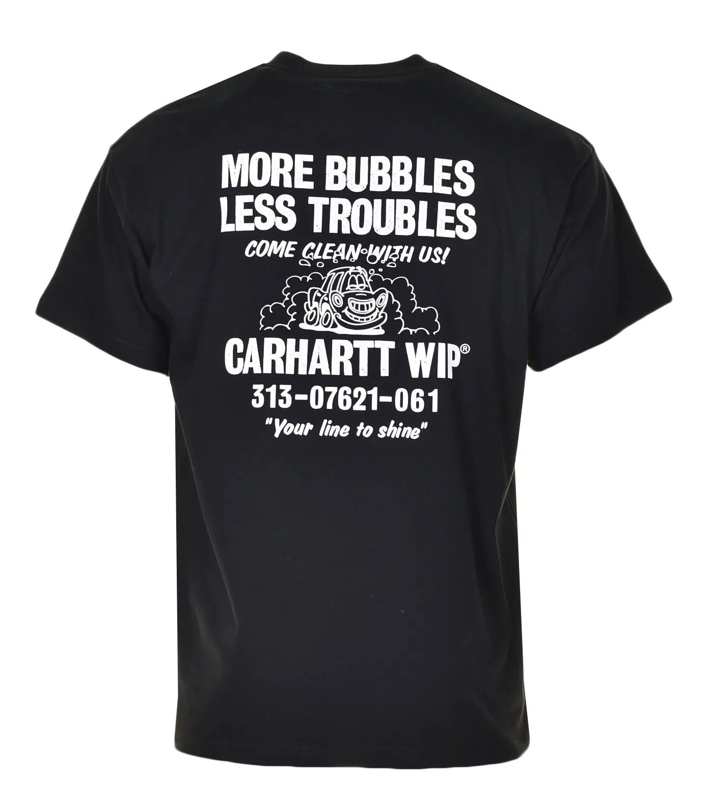 Less Troubles T-Shirt Black/White sold by RAGAZZI product image thumbnail 2