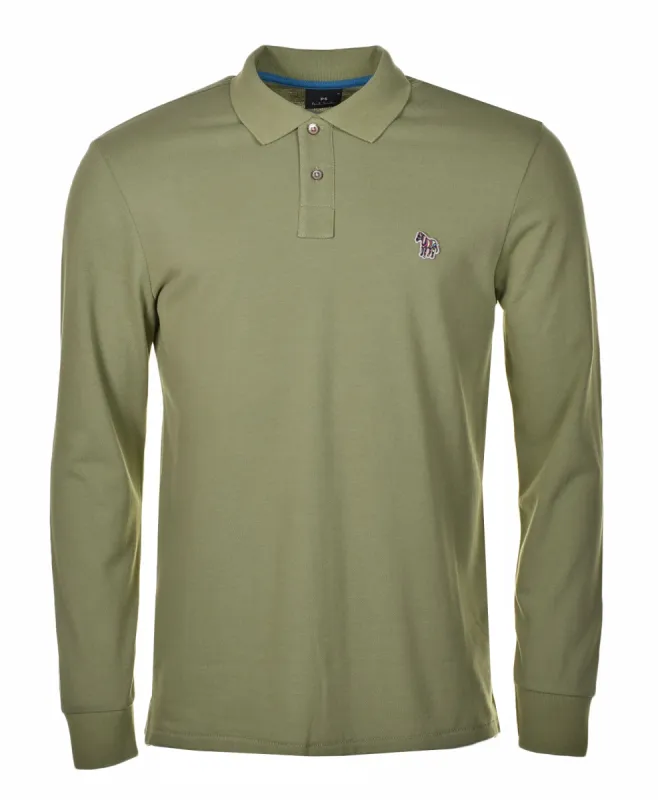 Regular Fit Long Sleeve Zebra Polo Shirt 36D Green sold by RAGAZZI