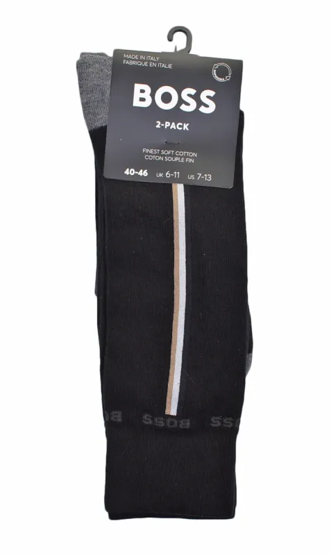 2 Pack Iconic Stripe Socks Black sold by RAGAZZI