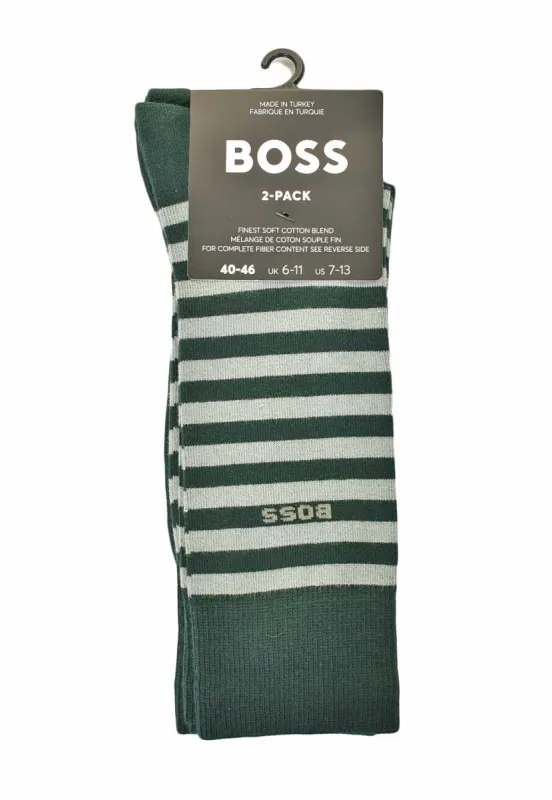 2 Pack RS Stripe Socks 385 Open Green sold by RAGAZZI