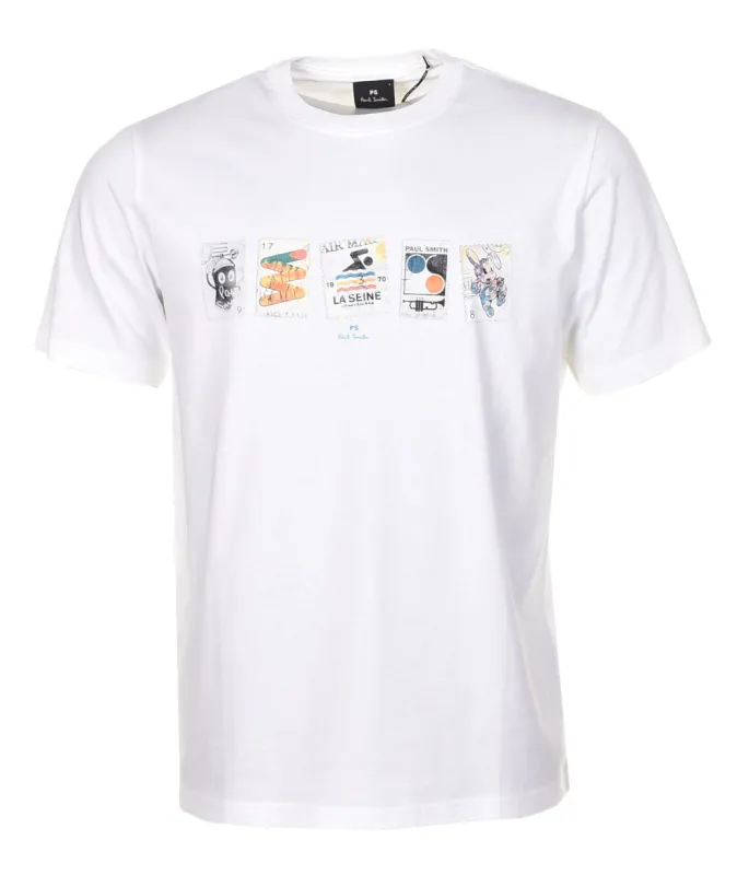 Regular Fit Stamps T Shirt White sold by RAGAZZI