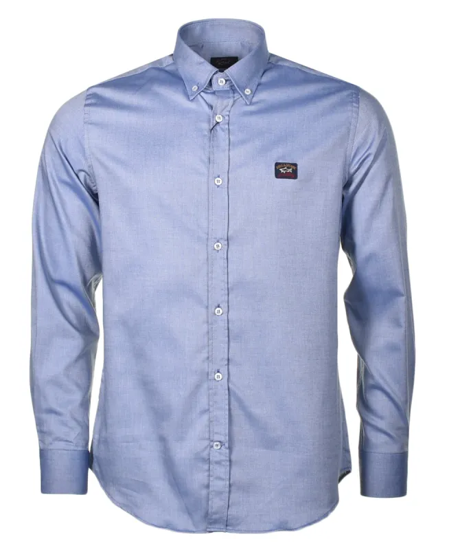 Long Sleeve Badge Oxford Shirt Navy Blue sold by RAGAZZI