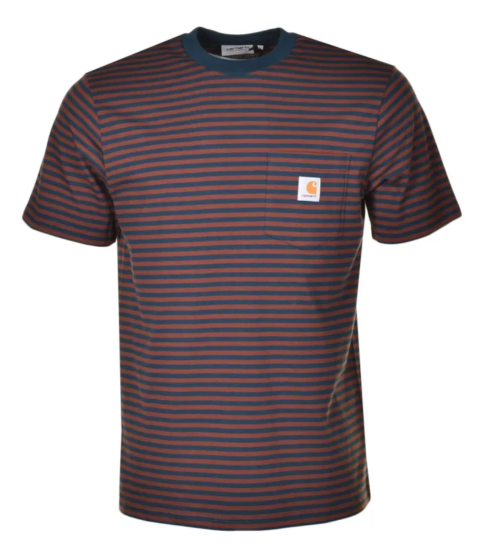 Verner Pocket Stripe T Shirt Duck Blue Offroad sold by RAGAZZI