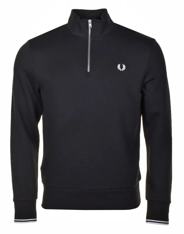 Half Zip Sweatshirt Black made by Fred Perry