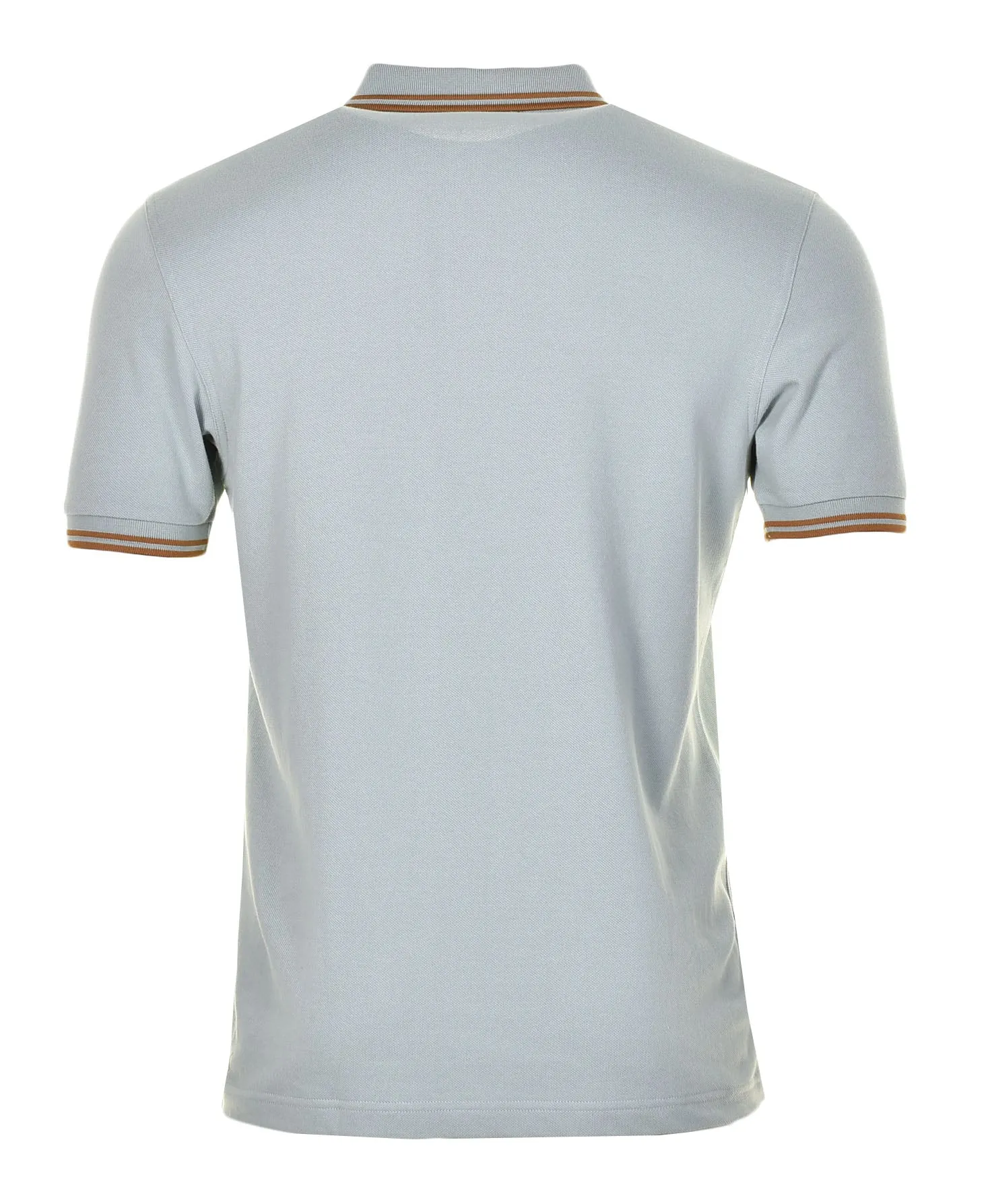 Short Sleeve Twin Tipped Polo Shirt Silver blue/ Dark Caramel sold by RAGAZZI product image thumbnail 2
