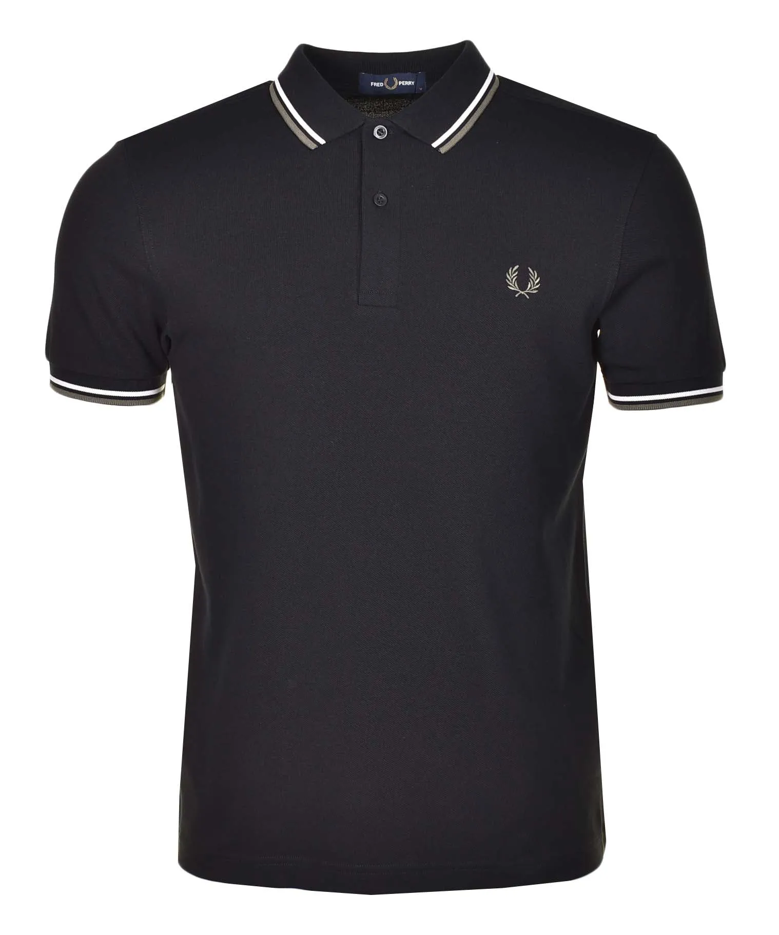 Short Sleeve Twin Tipped Polo Shirt Black Ecru Green sold by RAGAZZI