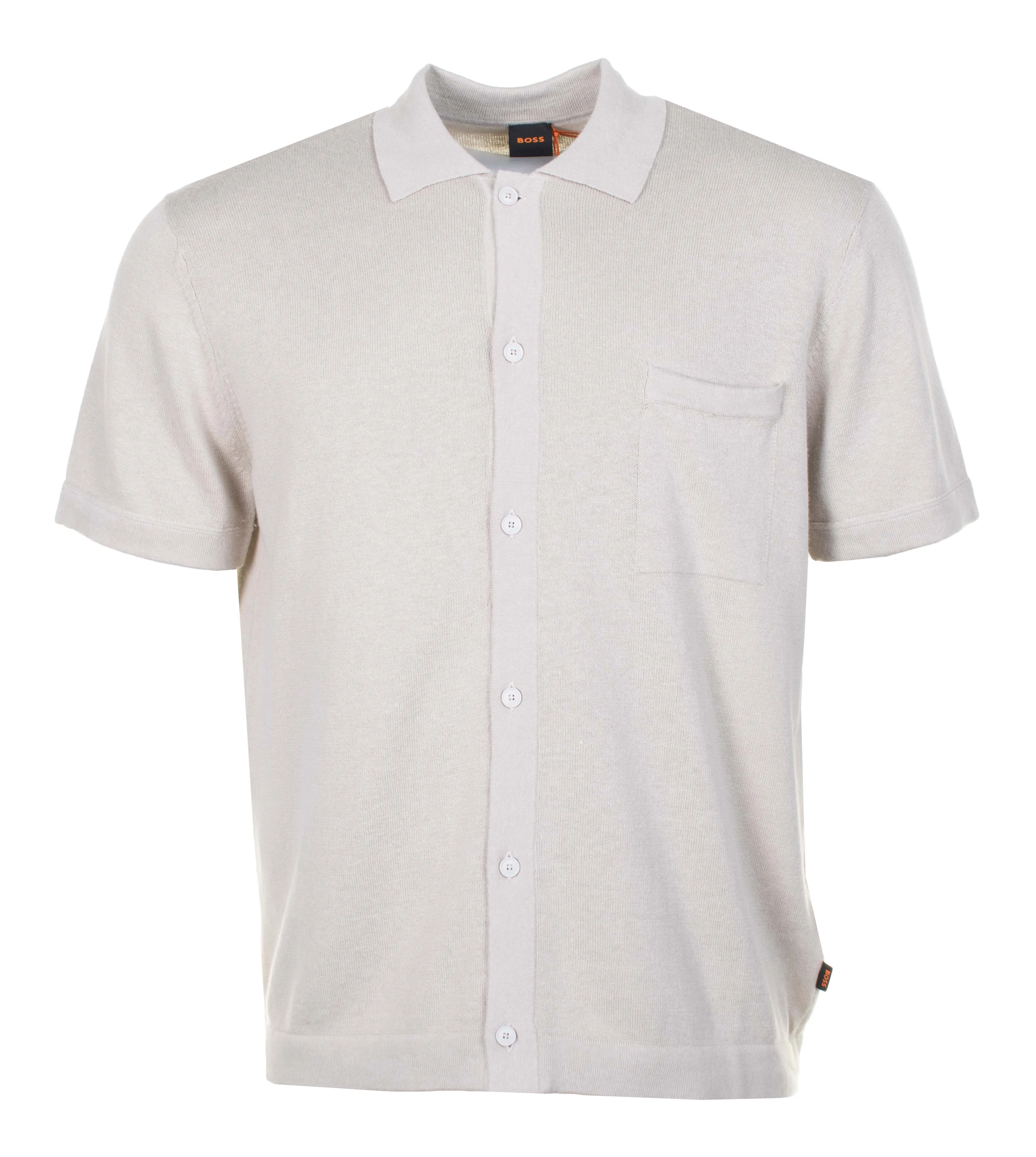 Kamiccio Knitted Full Button Short Sleeve Polo Shirt Light Beige sold by RAGAZZI