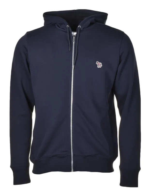 Zebra Full Zip Hoody Navy made by Paul Smith