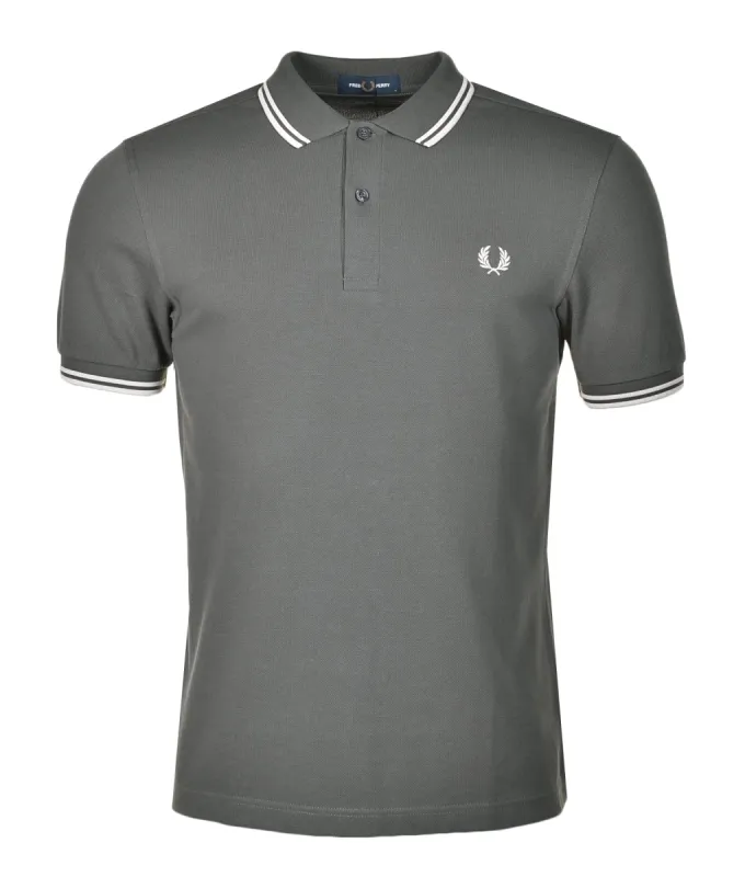 Short Sleeve Twin Tipped Polo Shirt Field Green Oatmeal sold by RAGAZZI