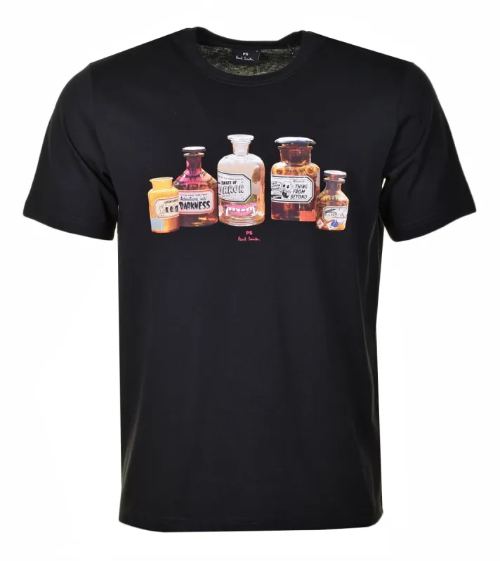 Regular Fit Bottles T Shirt Black sold by RAGAZZI