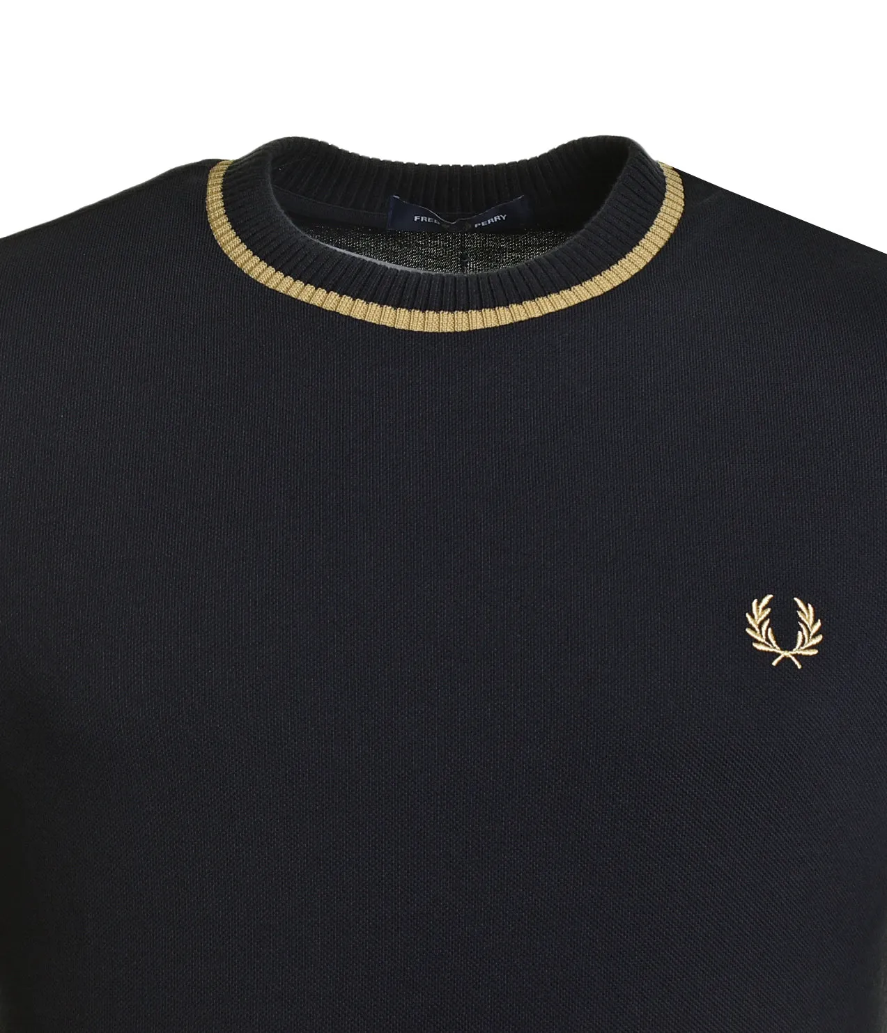 Crew Neck Pique T Shirt Black sold by RAGAZZI product image thumbnail 3