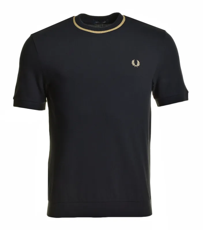 Crew Neck Pique T Shirt Black sold by RAGAZZI