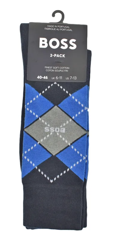 2 Pack Argyle Socks Dark Blue sold by RAGAZZI