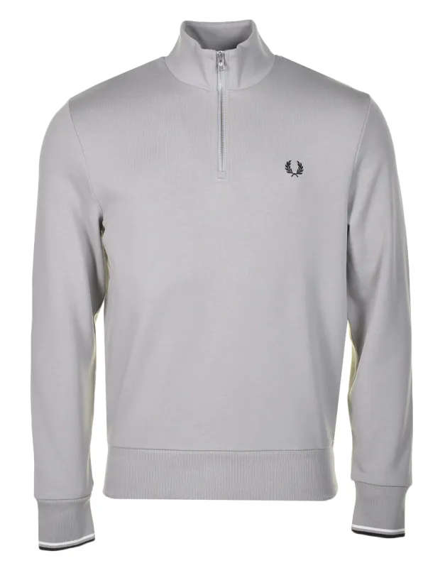 Half Zip Sweatshirt Limestone made by Fred Perry