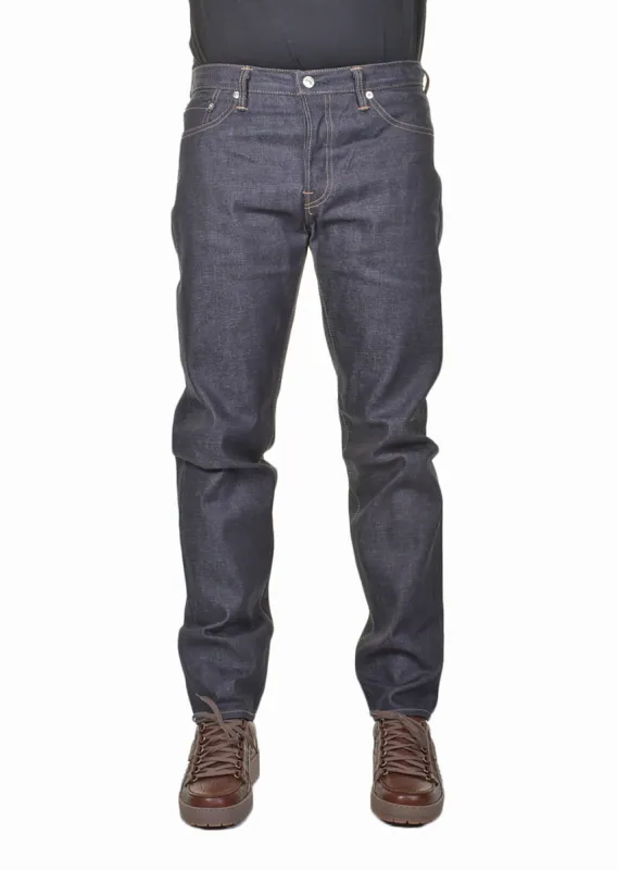 Regular Tapered Jeans Kaihara Dark Pure Indigo Denim Rainbow Selvage Blue Unwashed sold by RAGAZZI